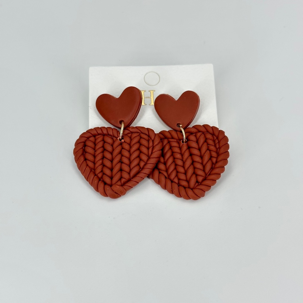 Lovely Braided Heart Drop Earrings
